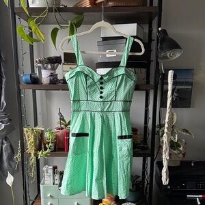 Retro Mint Polka Dot Dress
